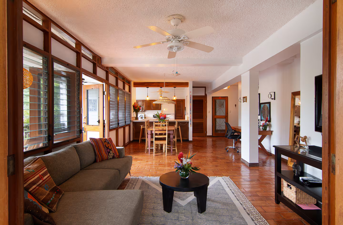Open concept living and dining area